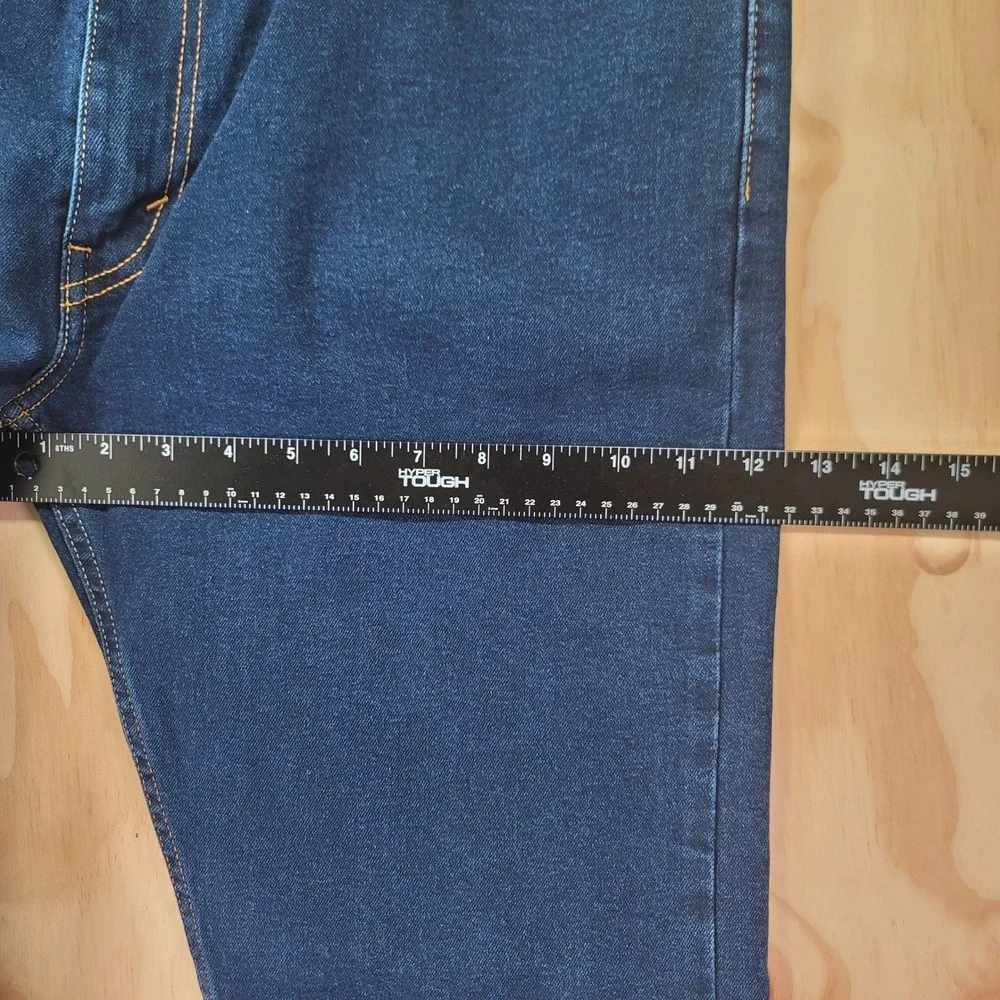 Levis 513 Slim Straight Jeans Mens 36x30 Dark Wash Blue Denim Stretch 05513-0857 - Picture 9 of 13